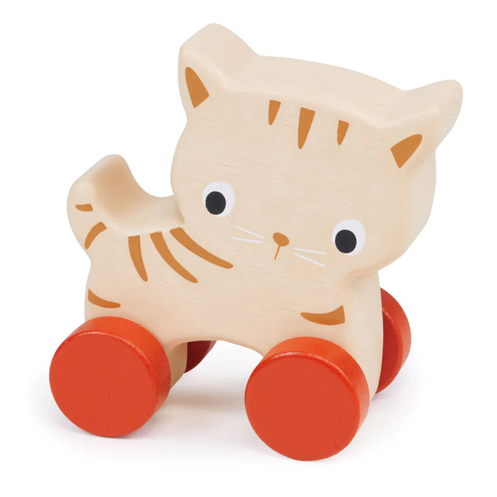 NEW Wooden Kitten on Wheels