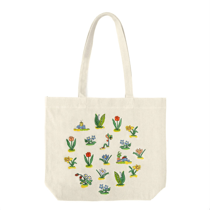 Richard Scarry - Lowly Worm Floral Embroidered Tote