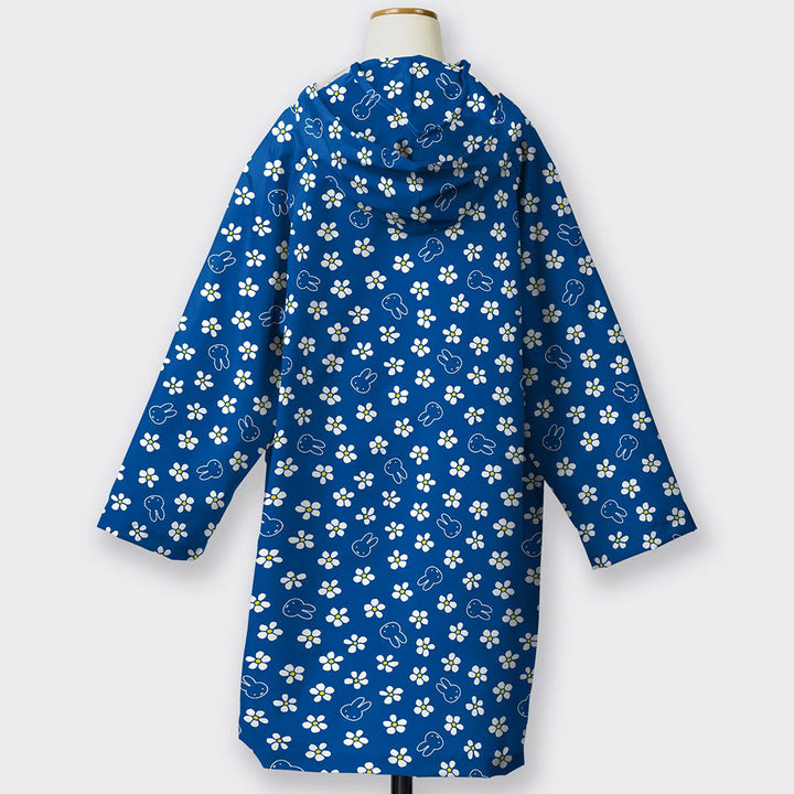 NEW Kid's Rain Jacket with Storage Tote Bag- Miffy Blue Flowers