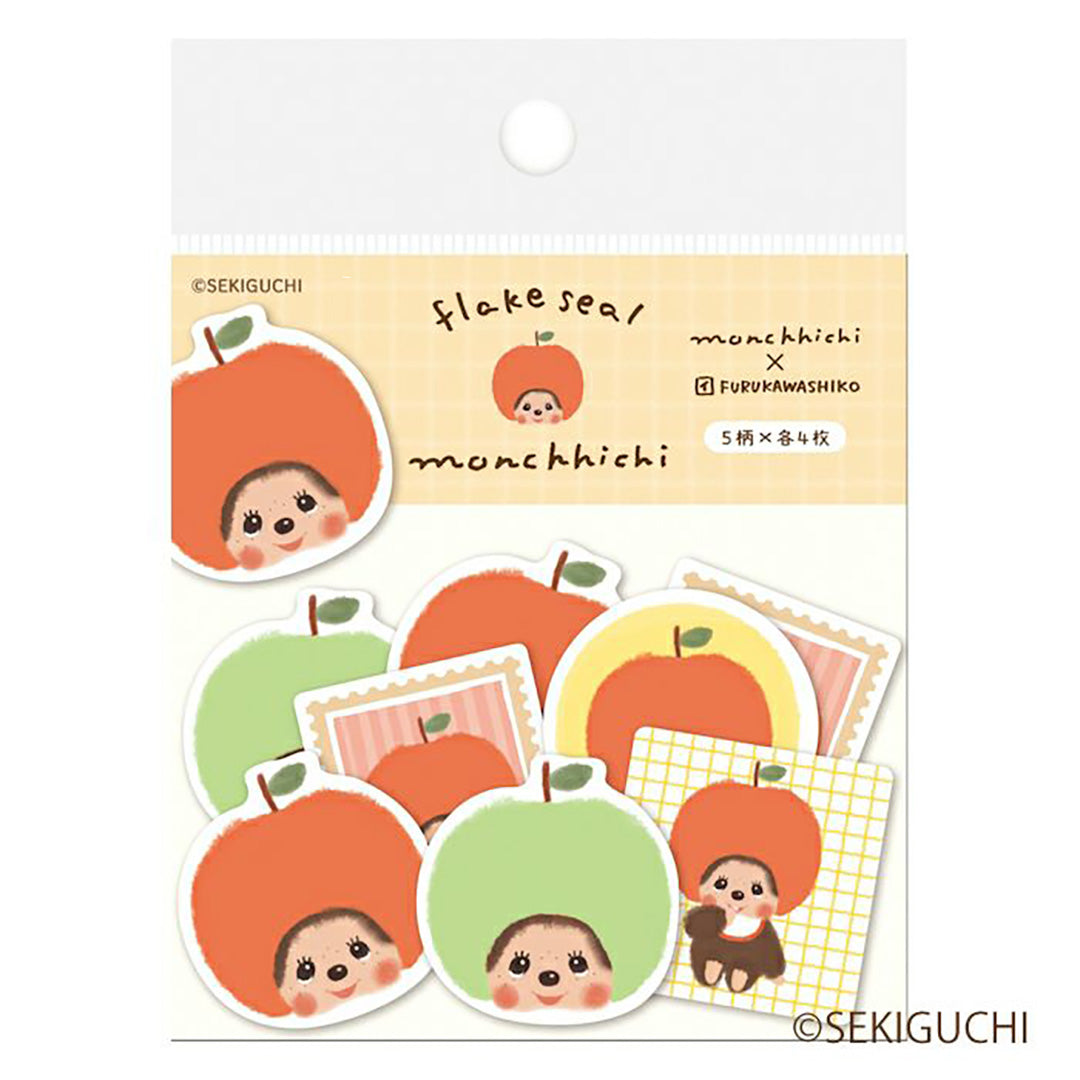 Monchichi Japanese Washi Paper Stickers - Apple