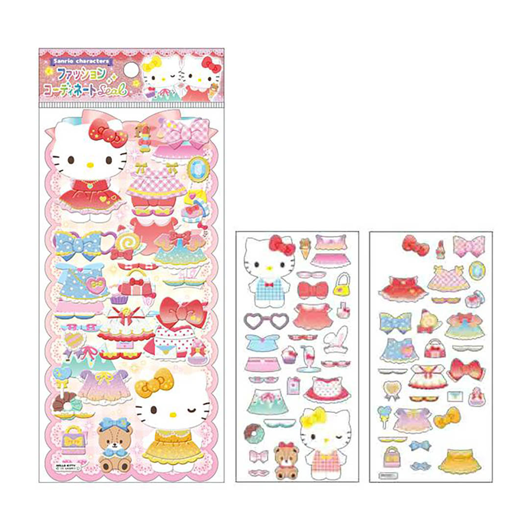 Official Sanrio Characters Dress Up Fashion Stickers - Hello Kitty
