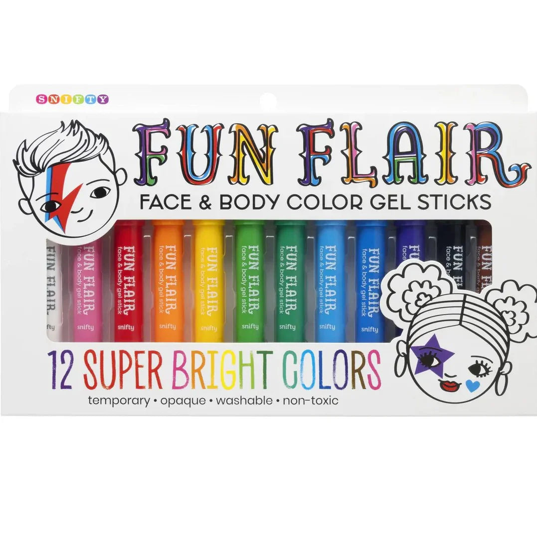 Non Toxic Fun Flair Face & Body Color Gel Sticks Set