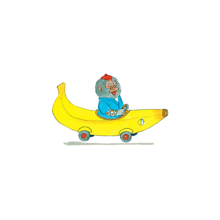 NEW Temporary Tattoo Sheets: Richard Scarry Bananas Gorilla + Car