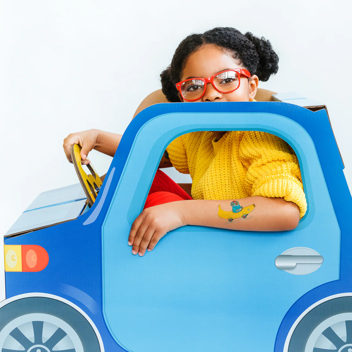 NEW Temporary Tattoo Sheets: Richard Scarry Bananas Gorilla + Car