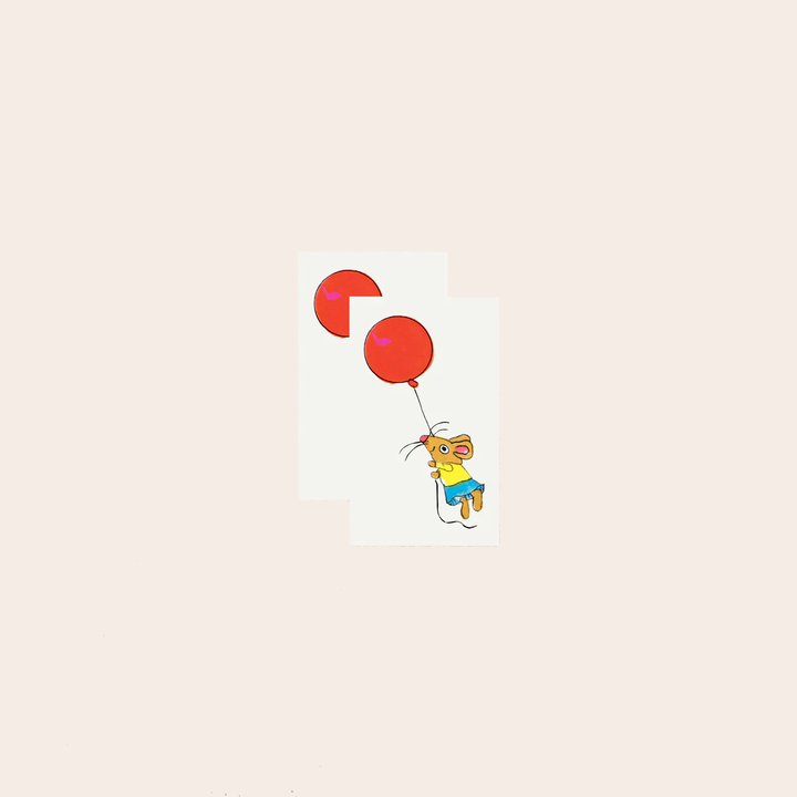 NEW Temporary Tattoo Sheets: Mouse Balloon