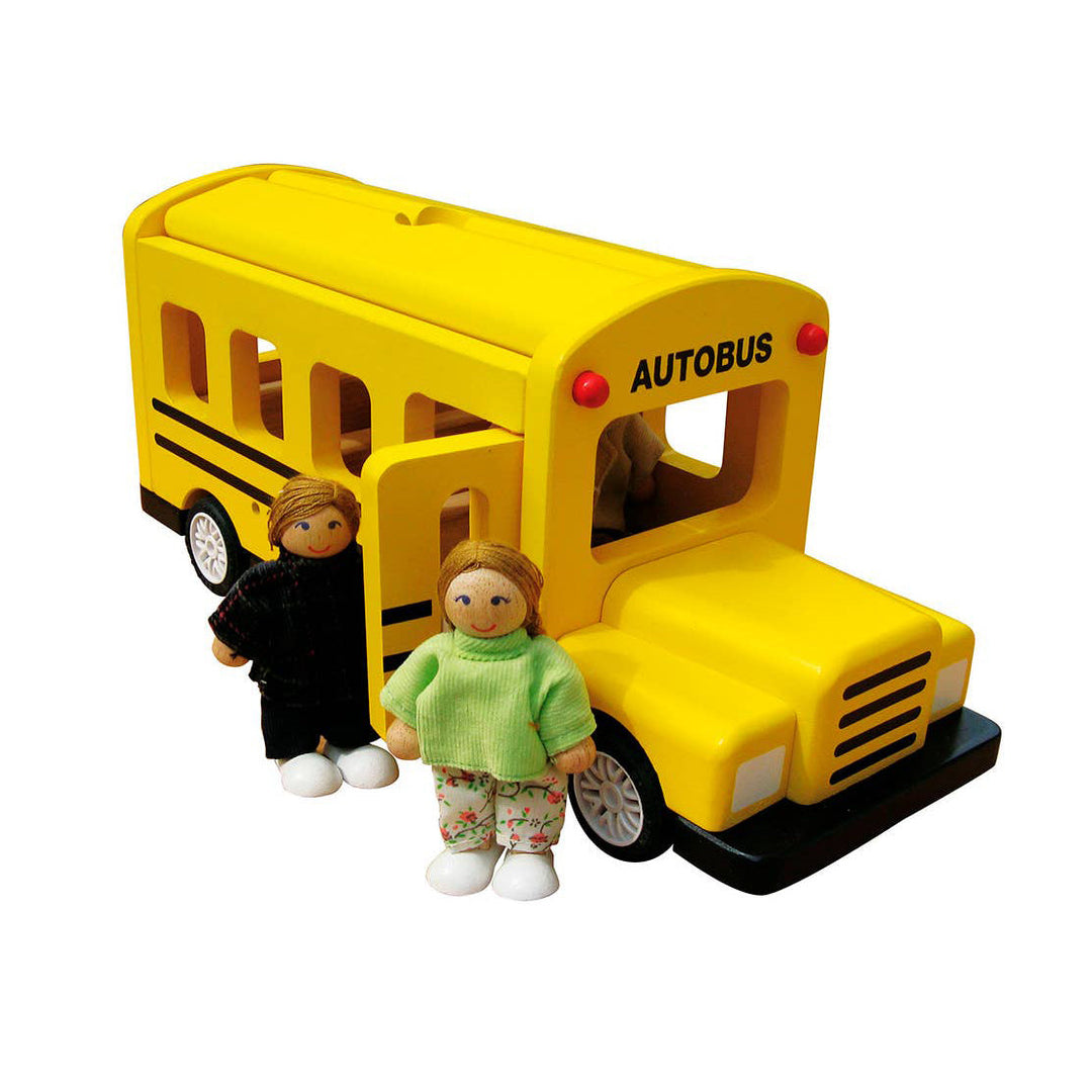 NEW Wooden Bus with 3 Passengers