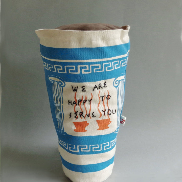NEW Greek Coffee Cup Pillow