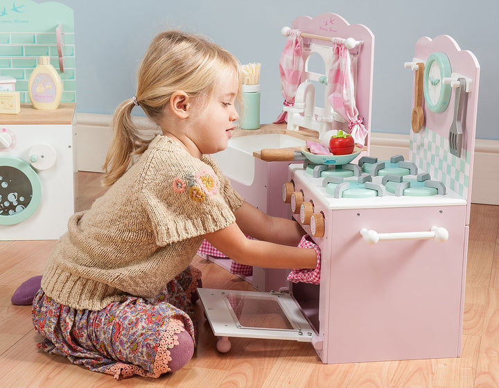 Oven and Hob Pink Kitchen Set