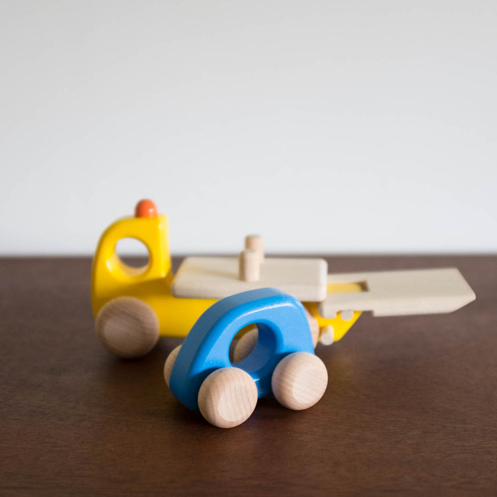 Wooden Small Breakdown Lorry Truck and Car Set