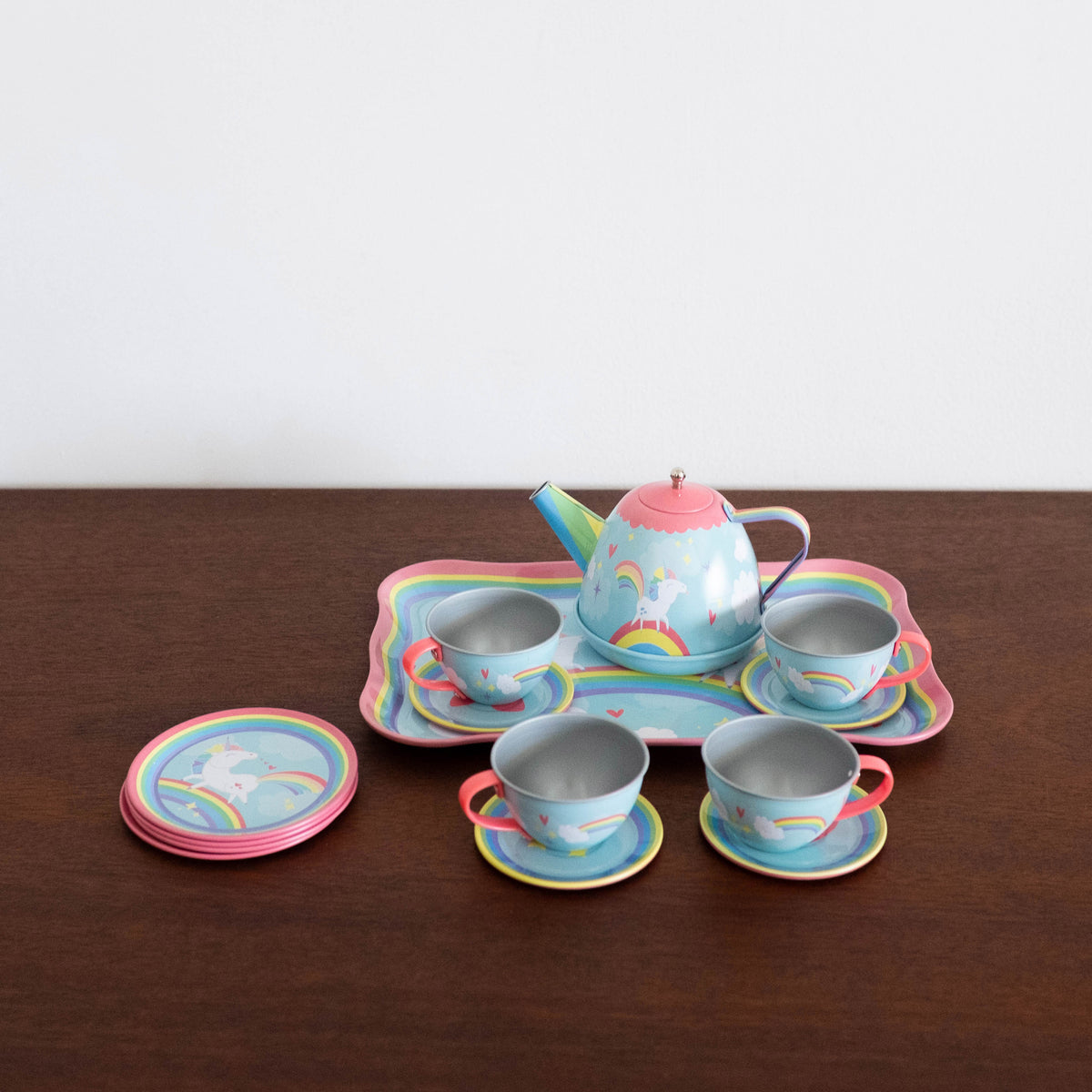 Rainbow cheap tea set