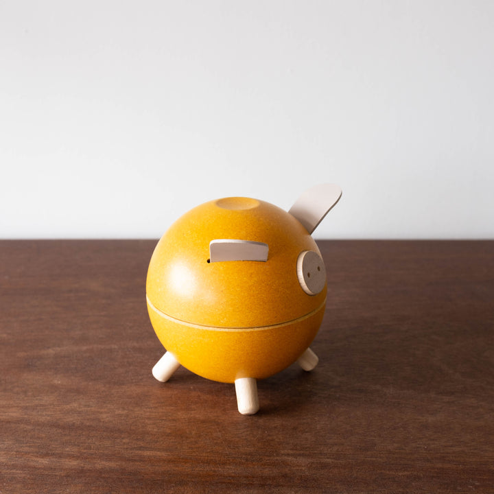 Wooden Piggy Bank- Yellow Orchard