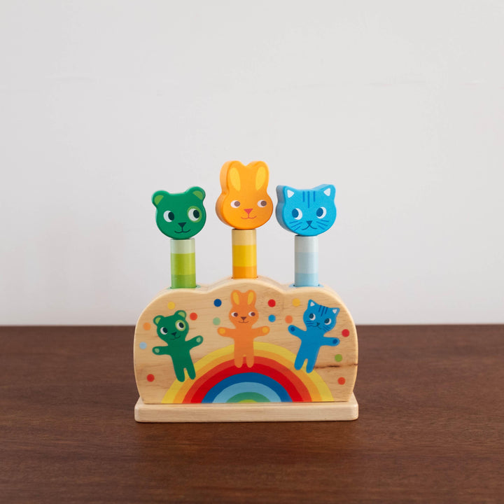 NEW Wooden Popi Rainbow Pop Up Toy