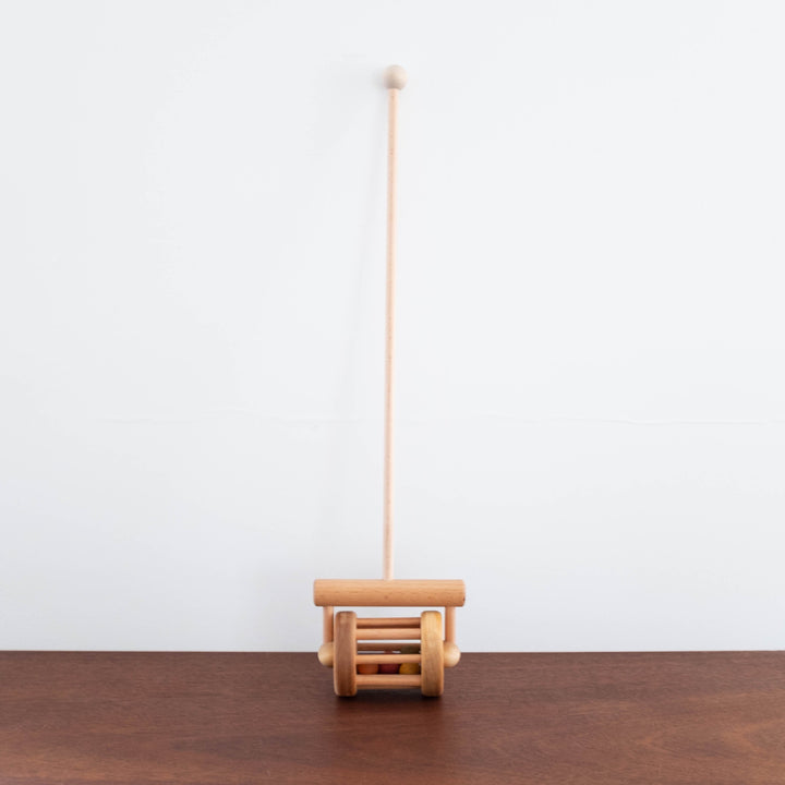 NEW Wooden Push Rattle Cage Toy