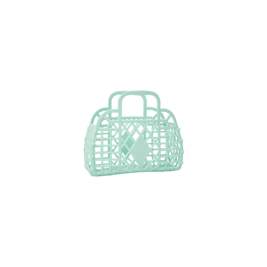 Retro Jelly Basket Bag- Tiny MINT