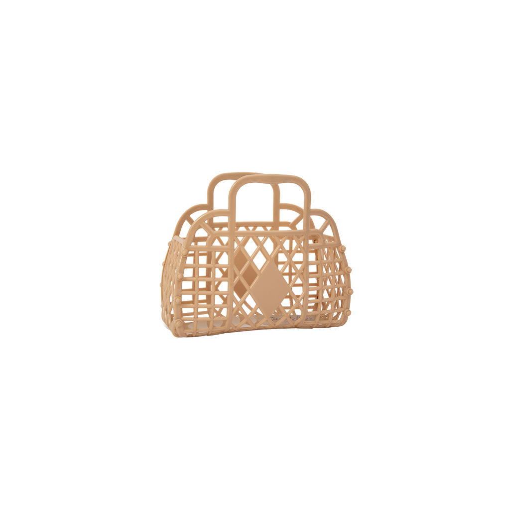Retro Jelly Basket Bag- Tiny LATTE