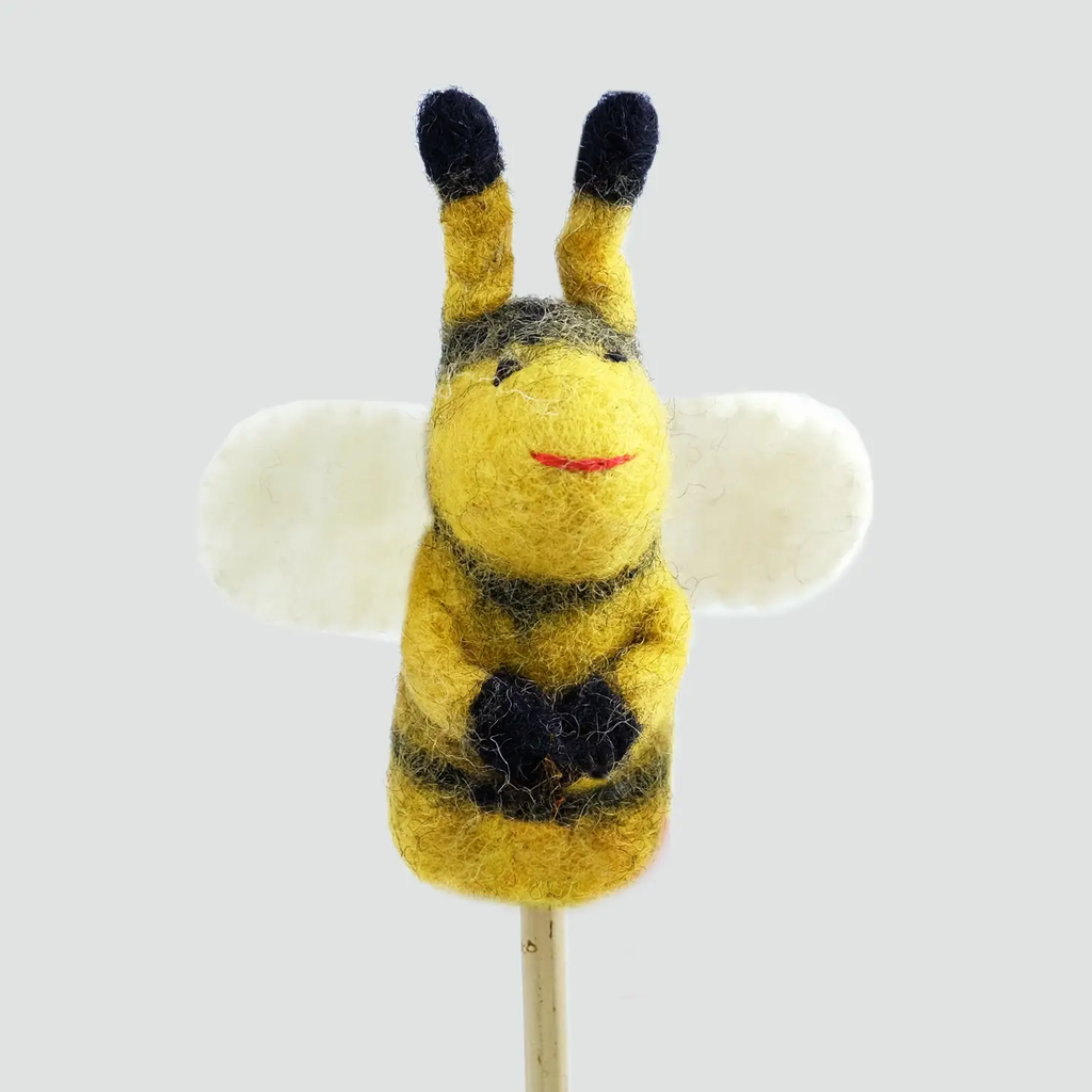 NEW Wool Felt Finger Puppet- Bee
