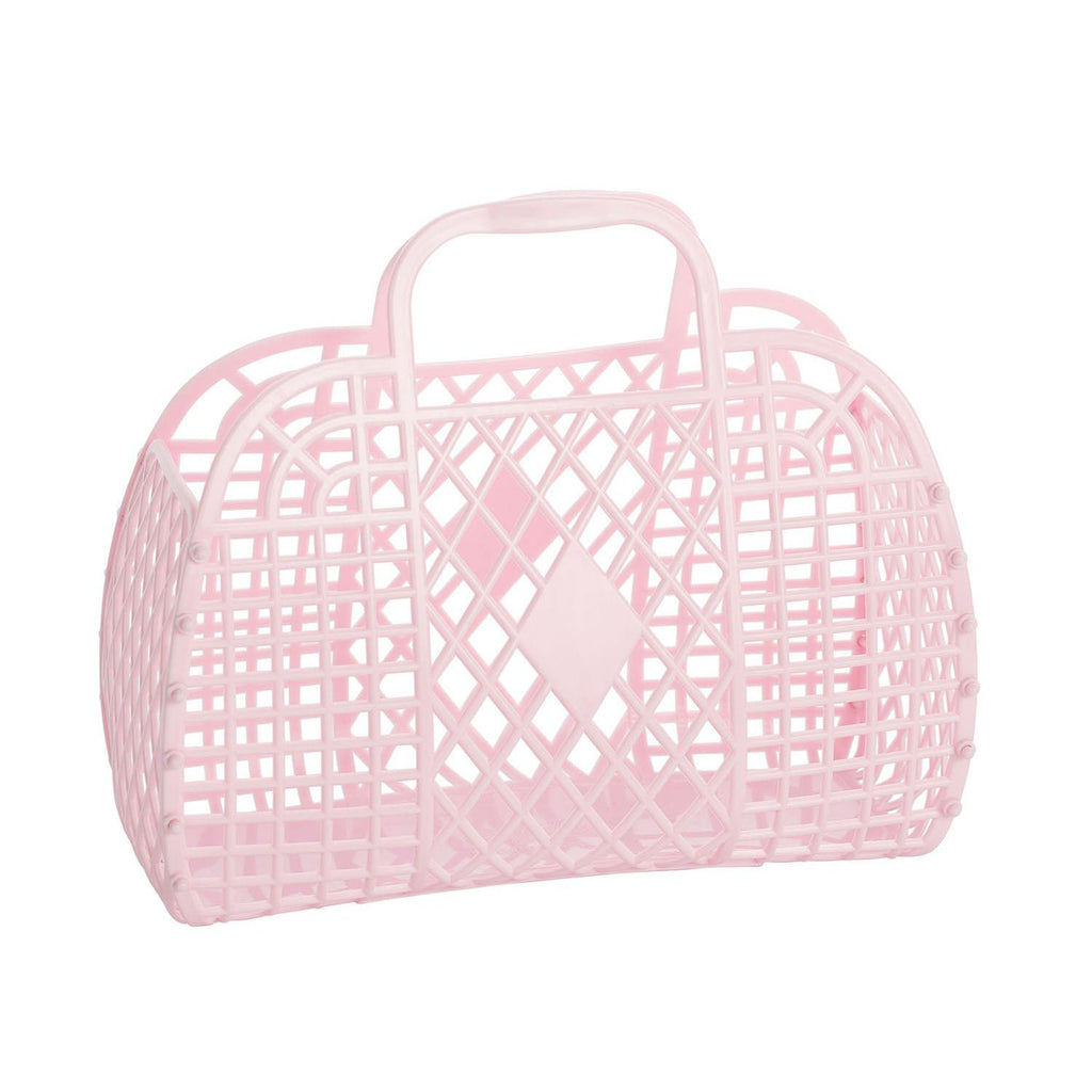 NEW Retro Jelly Mini Basket- Baby Pink