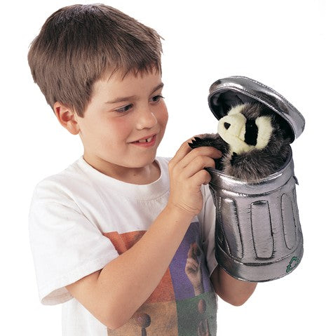 Heirloom Puppets: Raccoon in Garbage Can