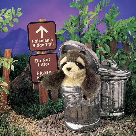 Heirloom Puppets: Raccoon in Garbage Can
