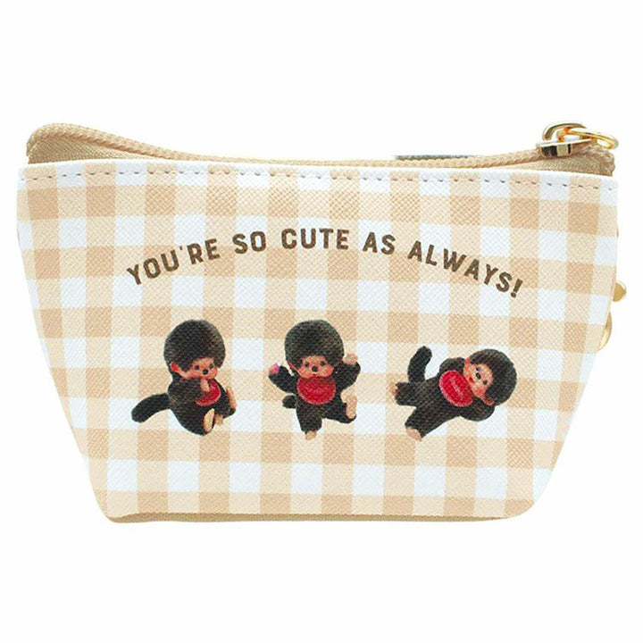 Monchhichi Mini Coin Purse - Gingham Check