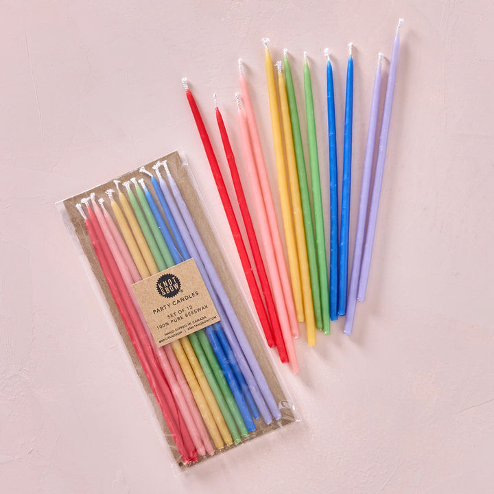 Tall Assorted Rainbow Beeswax Candles