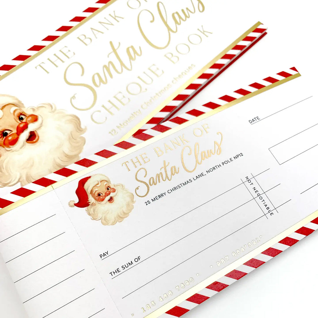 Bank Of Santa Claus Novelty Christmas Cheque Book