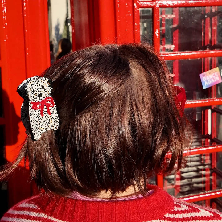 Hand-painted Dalmatian Claw Hair Clip