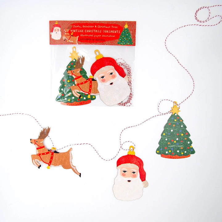 Christmas Paper Ornaments - Pack of 3