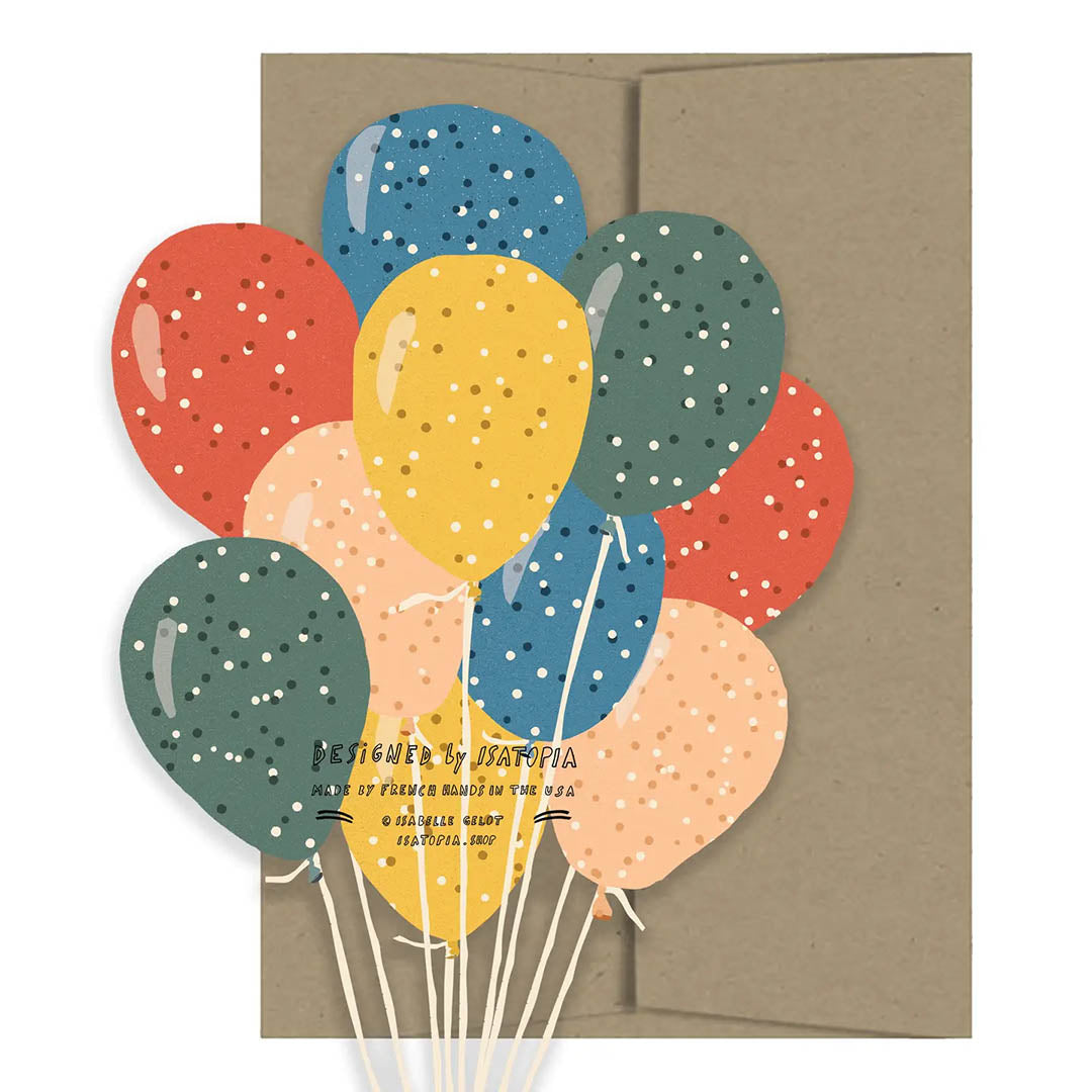 Party Balloons - Die Cut Card