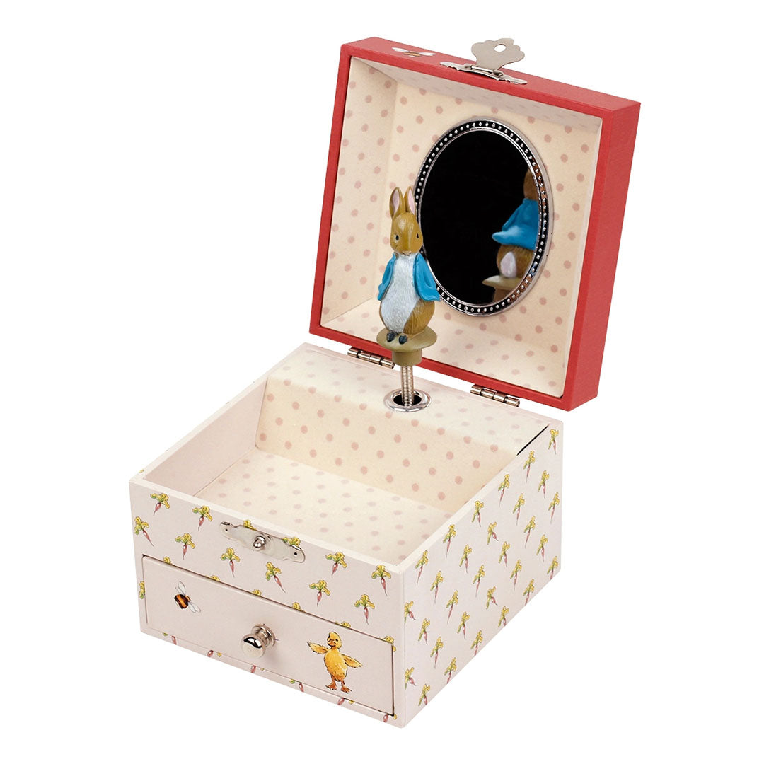 Jewelry Music Box- Peter Rabbit© Cube Carrot - Beatrix Potter Red