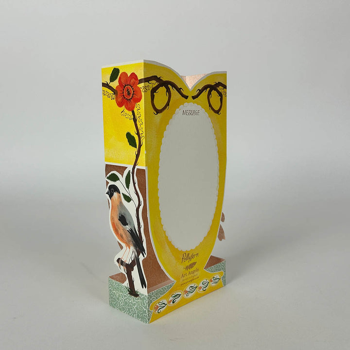 Finches & Folly Vase Die-Cut Card