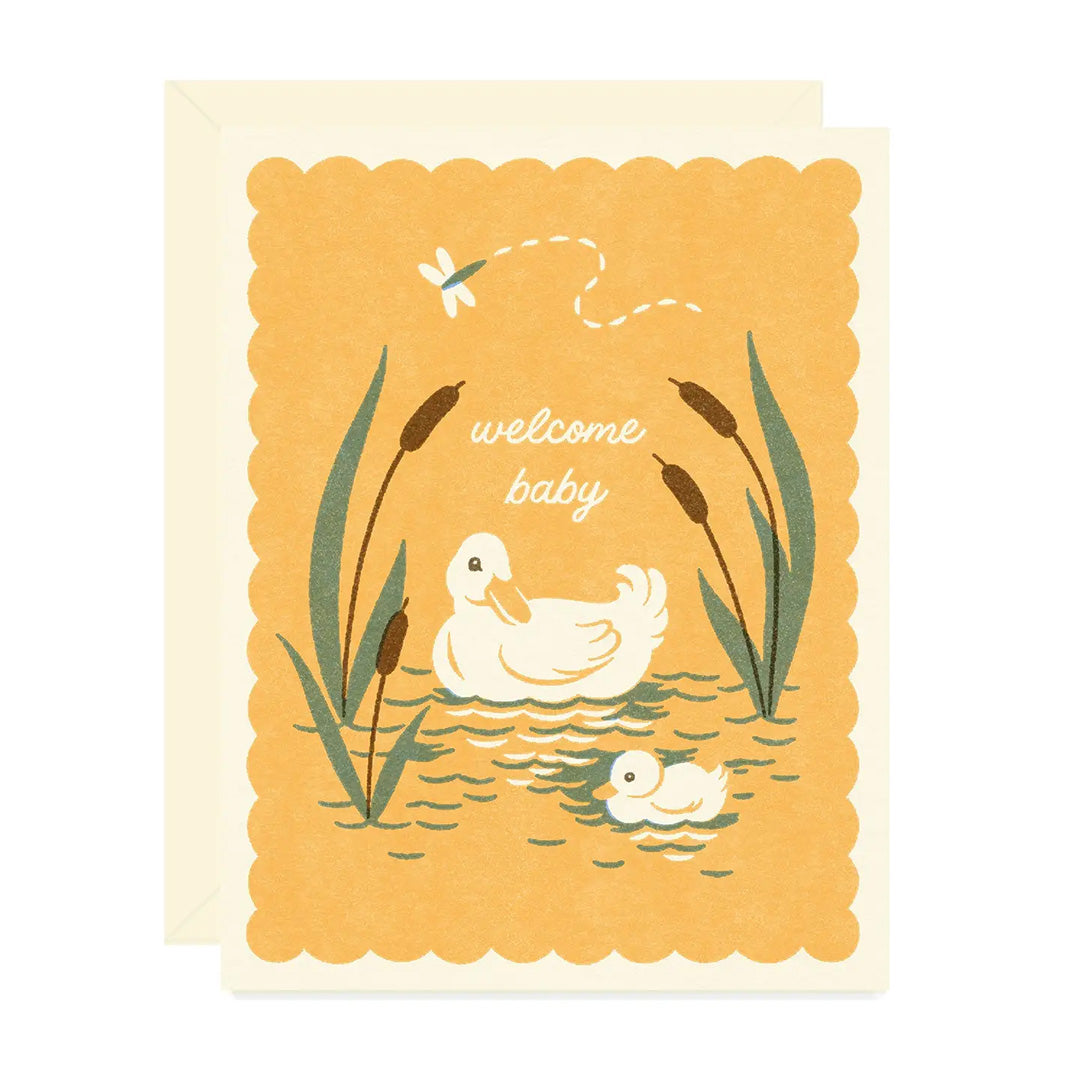 Welcome New Baby Duck Card