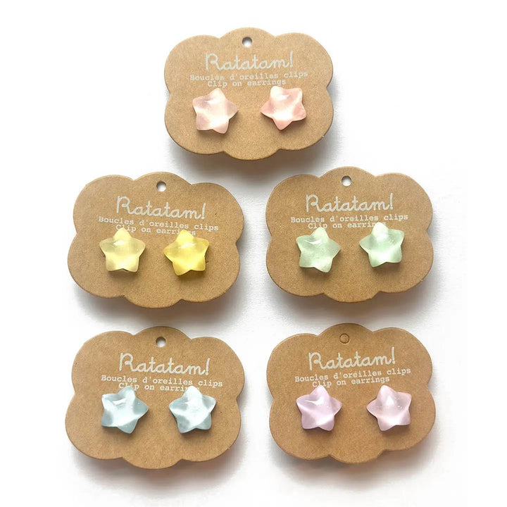 Star Clip on Earrings- Assorted Colors