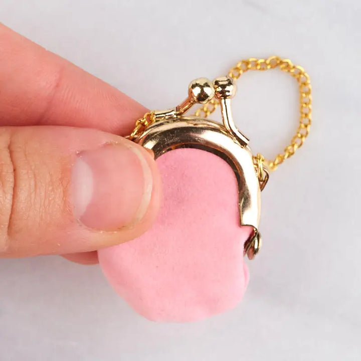 NEW Miniature Small Velveteen Doll Purse - Pink