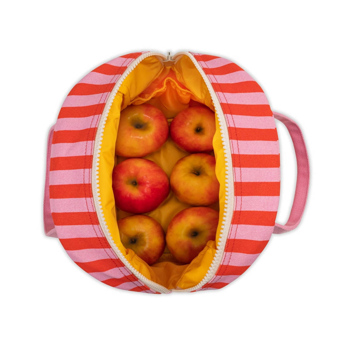 Zipper Lunch Bag- Pink Stripe