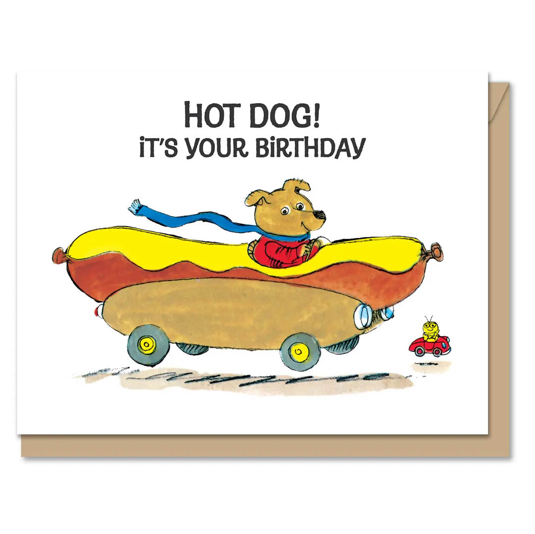 Richard Scarry Birthday Greeting Card Regular Size - Hot Dog