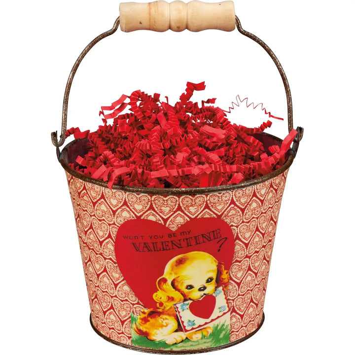 Retro My Valentine Metal Bucket