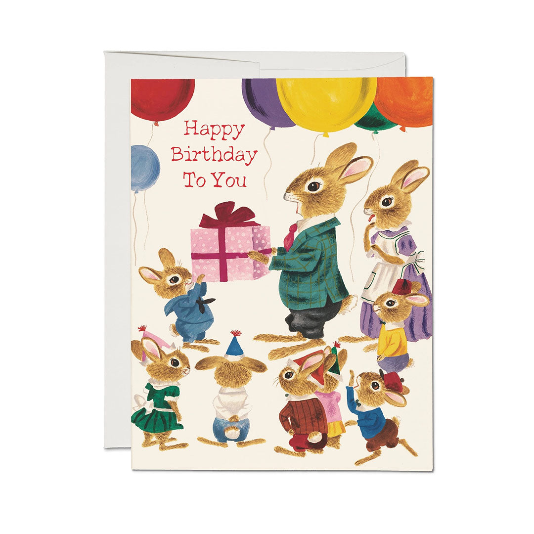 Richard Scarry Rabbit Party Birthday Card