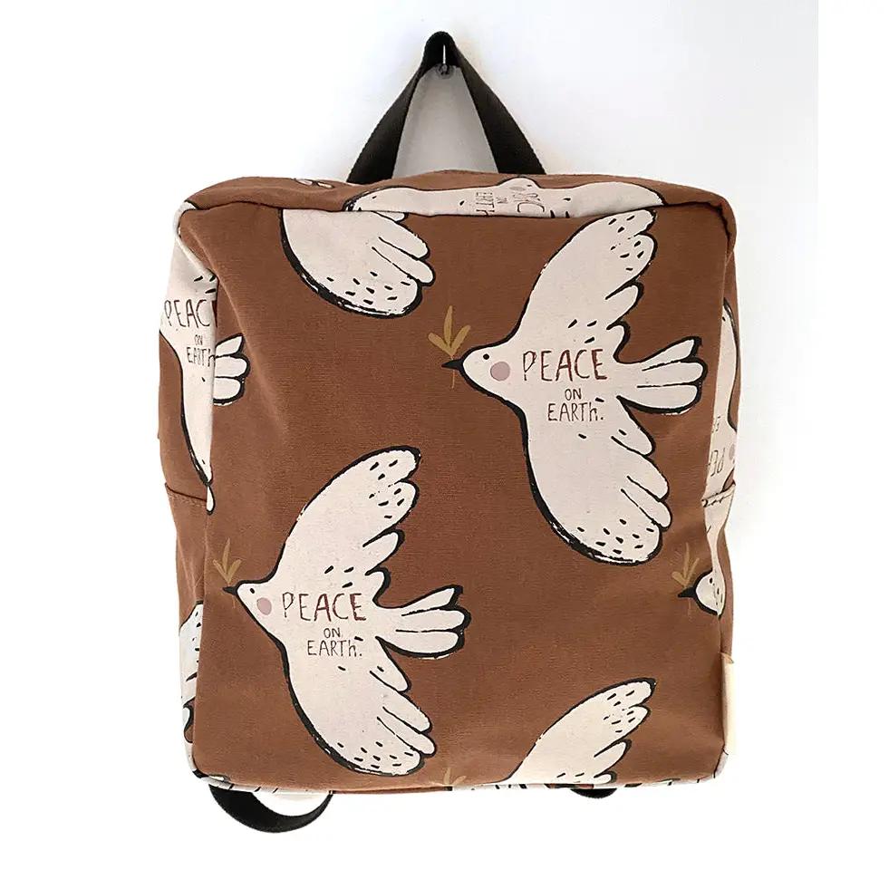 Cotton Canvas Backpack Bird- Waterproof