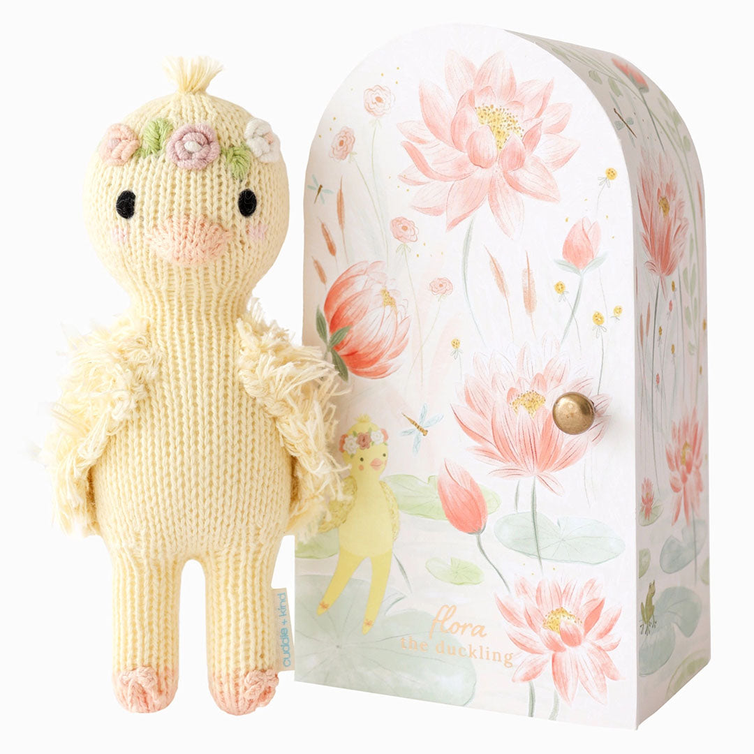 Tiny Flora the Duckling Knit Doll (Mauve)