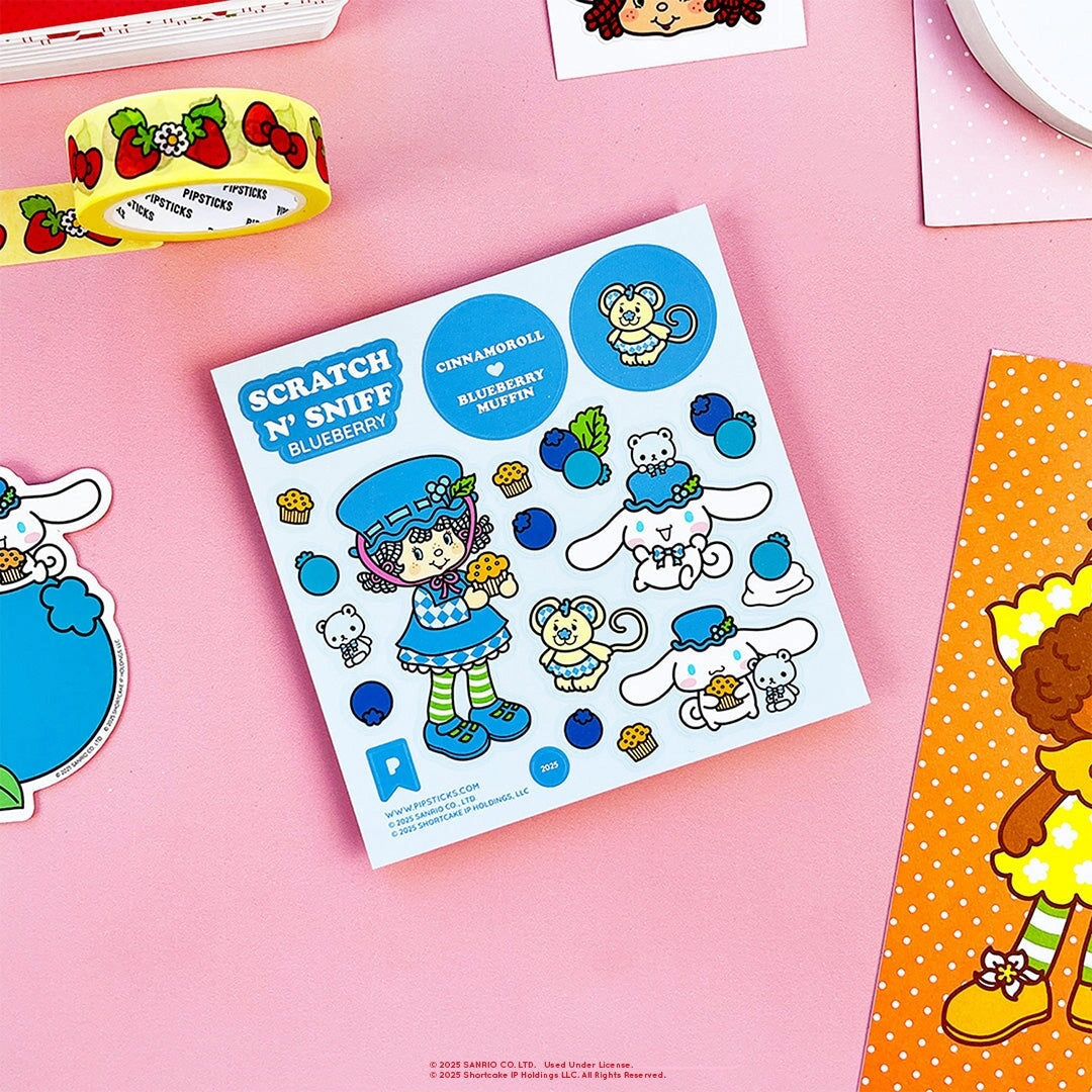 Blueberry Picking Scratch 'n Sniff Stickers (2ct) - Hello Kitty and Friends x Strawberry Shortcake