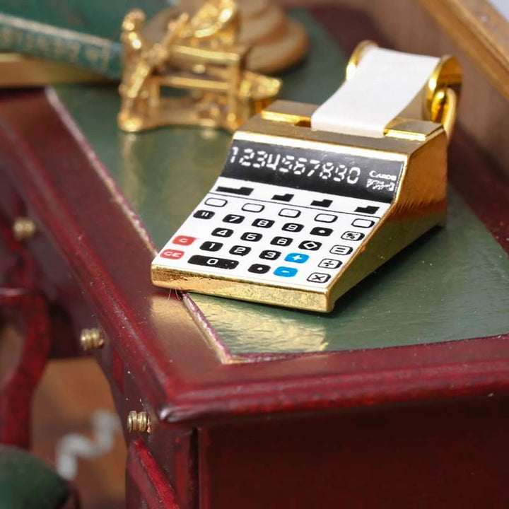 NEW Dollhouse Miniatures: Old Fashioned Brass Calculator