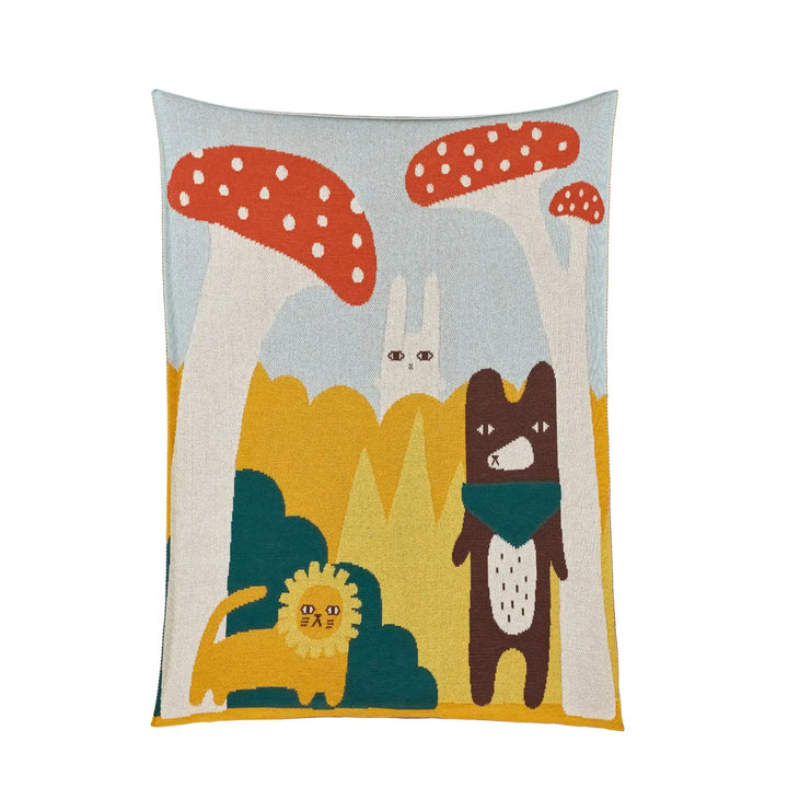 Trees & Creature Cotton Mini Blanket