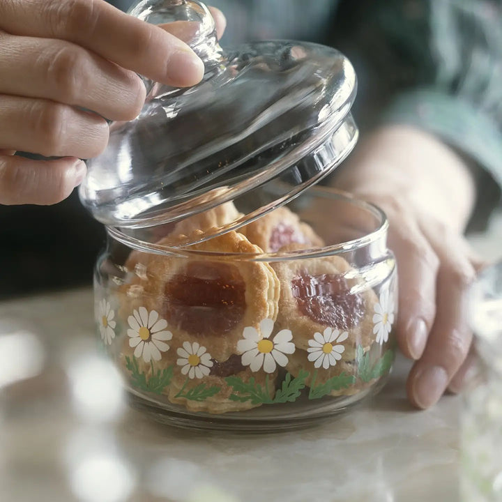 Japanese Retro Glass Storage Glass Jar - Tulips