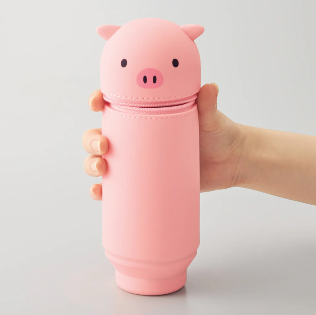NEW Stand Up Japanese Pencil Case- Pig