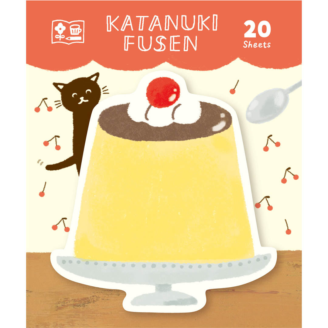Japanese Die Cut Sticky Notes - Pudding Cat