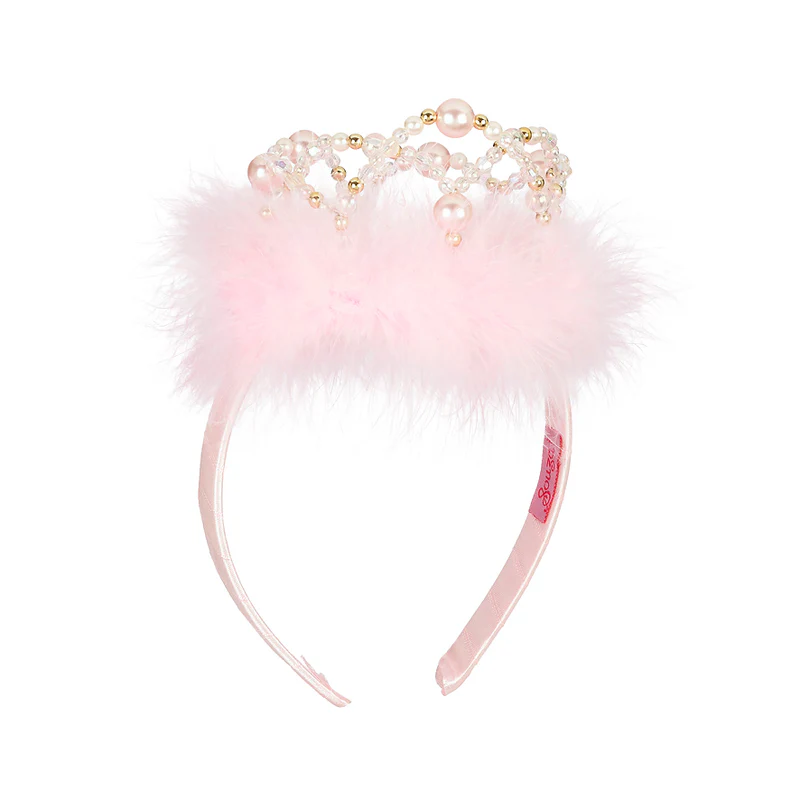 Queen Fluffy Jeweled Crown - Pink