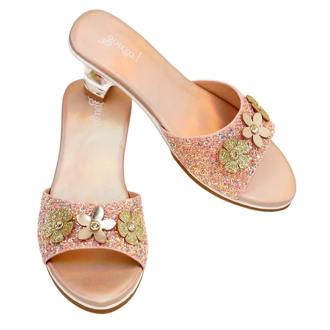 Clarisse - Metallic High Heel Slipper Gold Peach