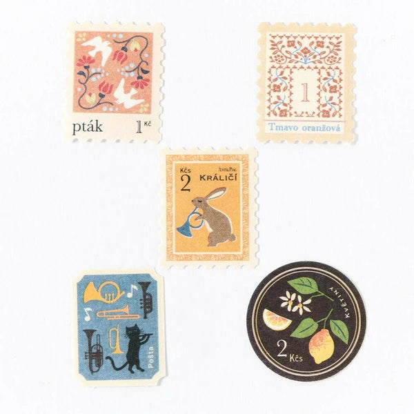 Antique Style Stamp Stickers Set