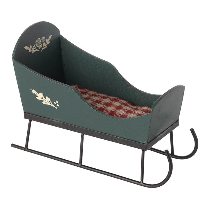 Wooden Sleigh, Mini - Green